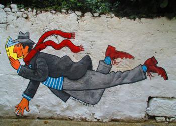 Κείμενο και αναγνώστης. Graffiti του David Pintor